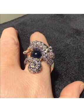 Sterling Silver and Purple Seahorse Ring